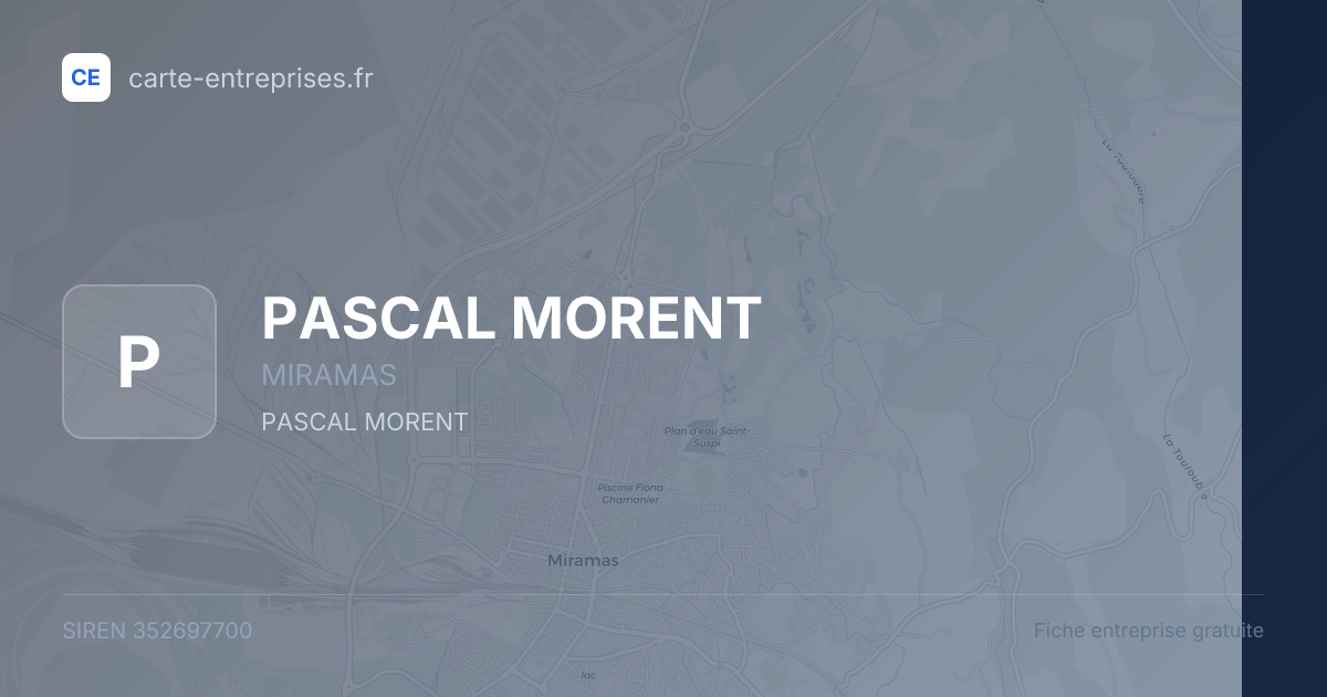 PASCAL MORENT — 352697700 — fiche entreprise