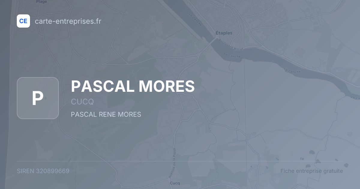 PASCAL MORES — 320899669 — fiche entreprise