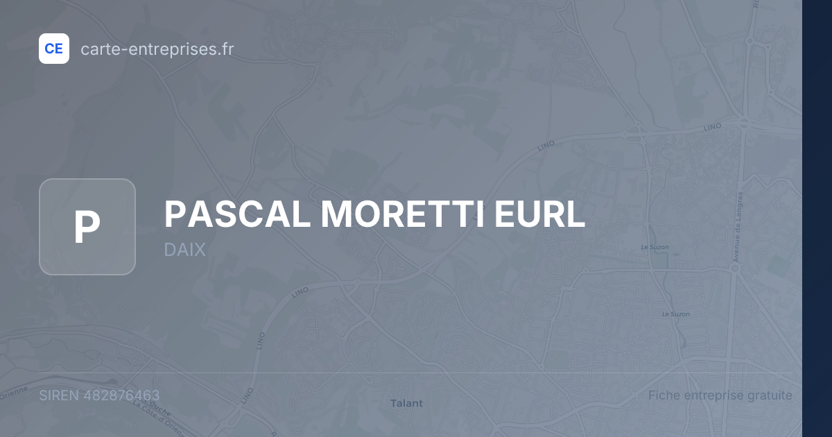 PASCAL MORETTI EURL — 482876463 — fiche entreprise