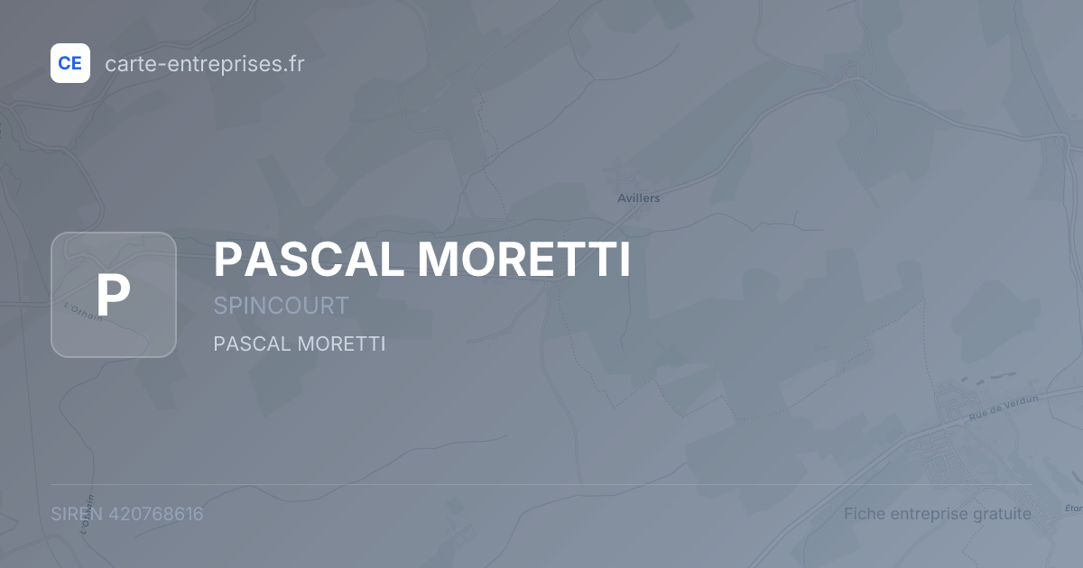 PASCAL MORETTI — 420768616 — fiche entreprise