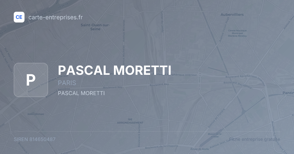 PASCAL MORETTI — 814650487 — fiche entreprise