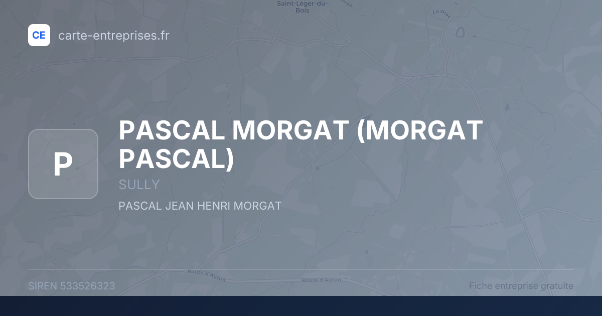 PASCAL MORGAT (MORGAT PASCAL) — 533526323 — fiche entreprise