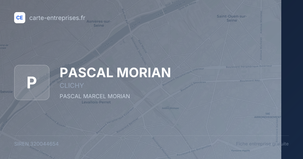 PASCAL MORIAN — 320044654 — fiche entreprise