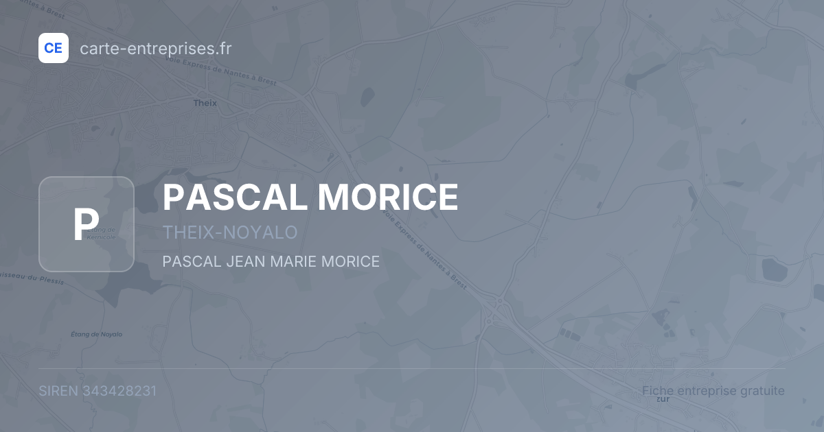 PASCAL MORICE — 343428231 — fiche entreprise