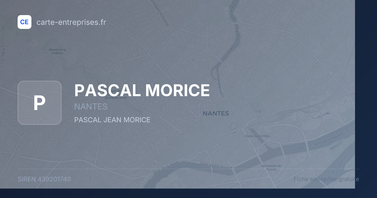 PASCAL MORICE — 439201740 — fiche entreprise