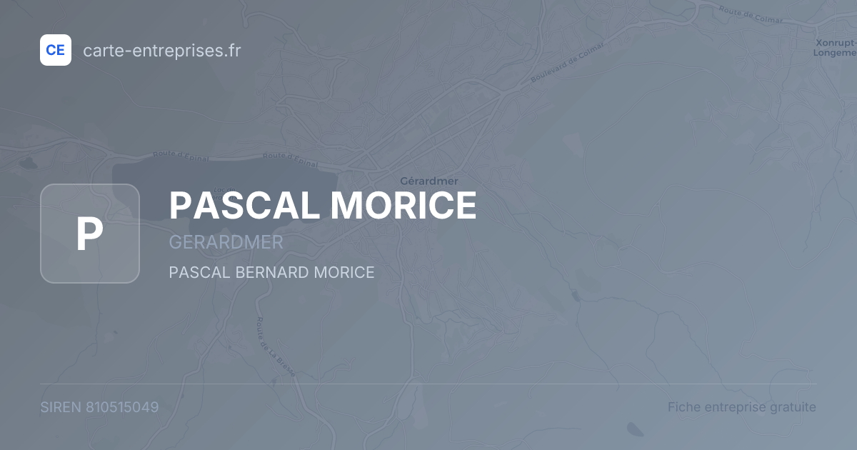 PASCAL MORICE — 810515049 — fiche entreprise