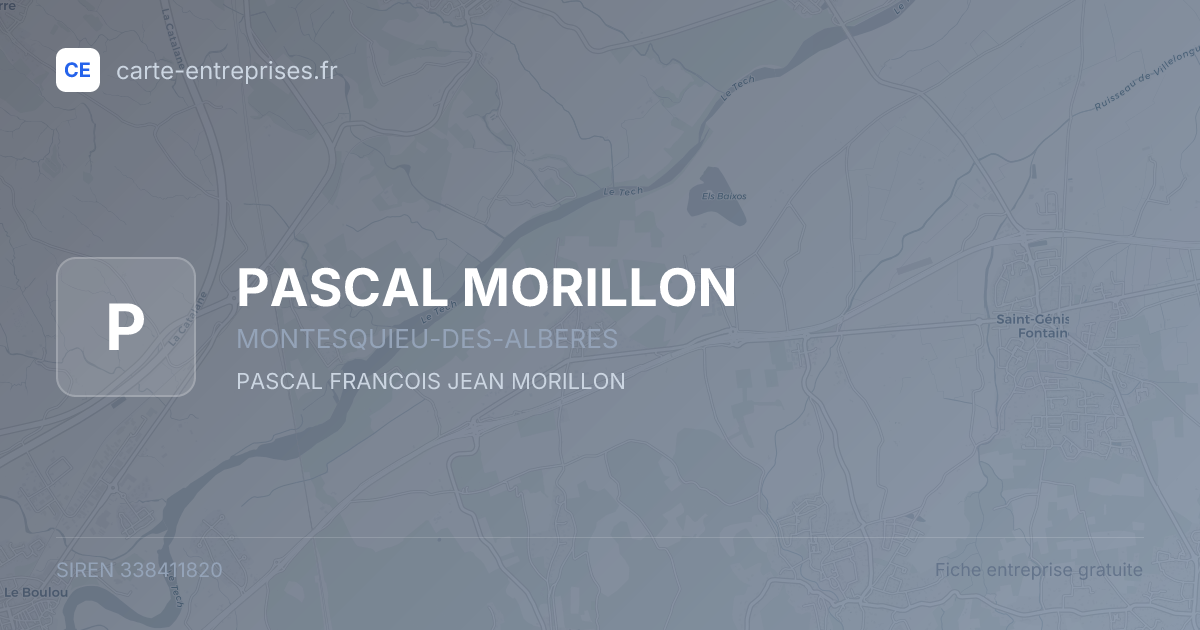 PASCAL MORILLON — 338411820 — fiche entreprise