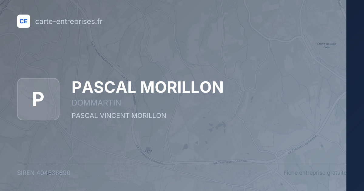 PASCAL MORILLON — 404536690 — fiche entreprise