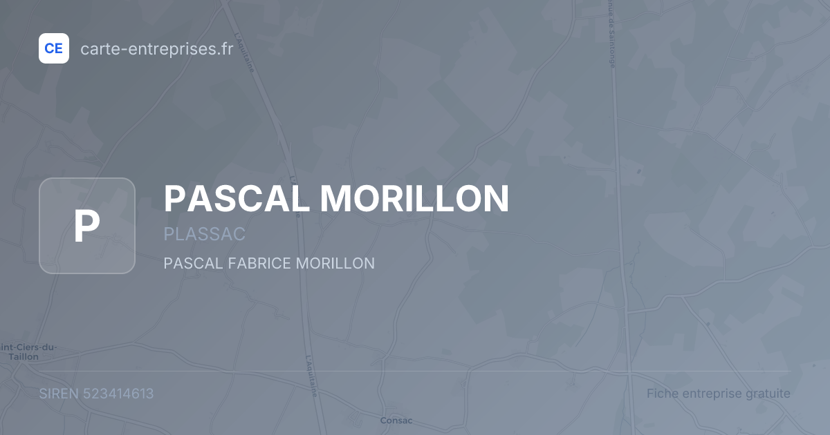 PASCAL MORILLON — 523414613 — fiche entreprise