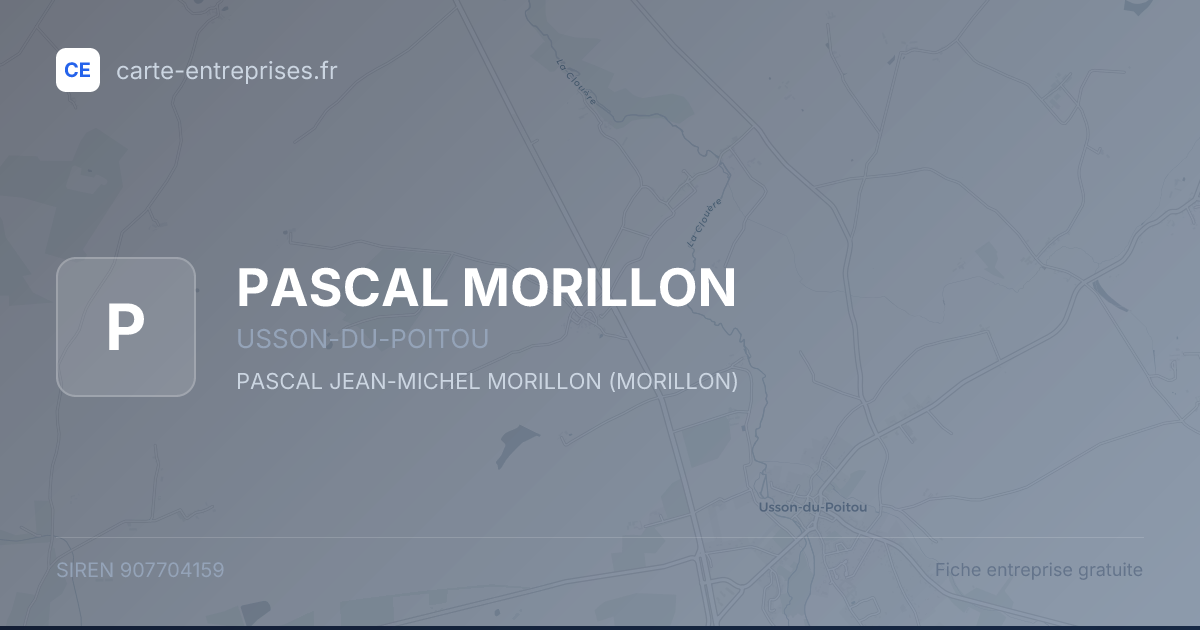 PASCAL MORILLON — 907704159 — fiche entreprise