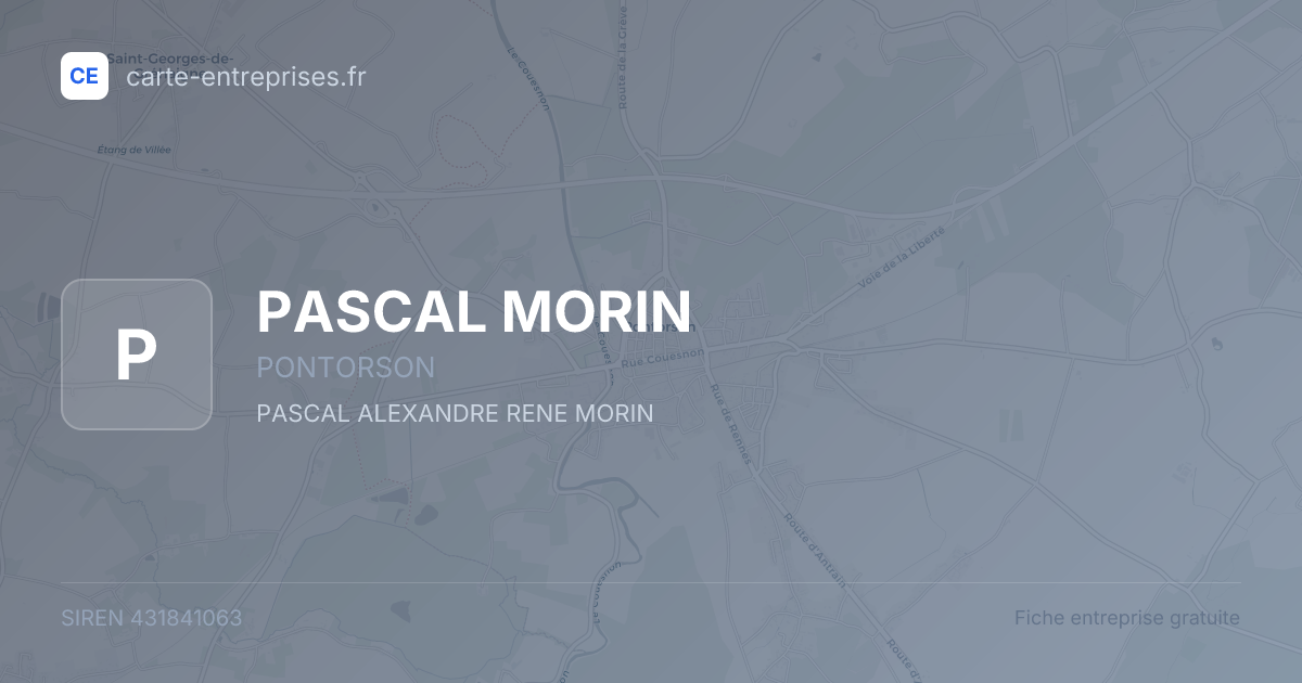 PASCAL MORIN — 431841063 — fiche entreprise