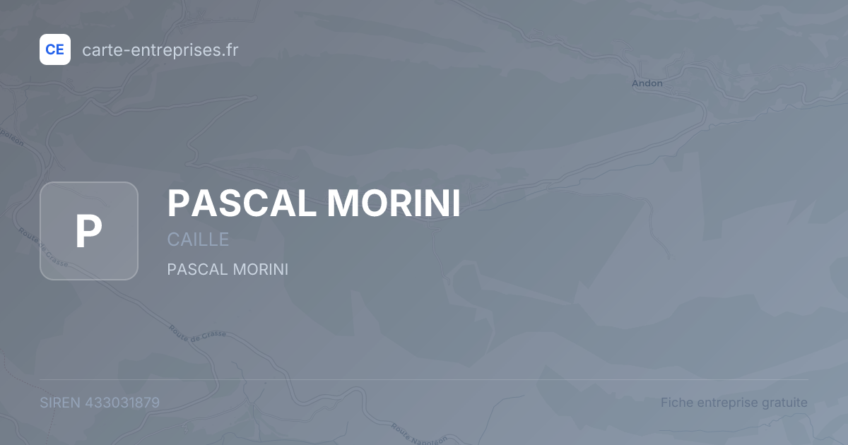 PASCAL MORINI — 433031879 — fiche entreprise