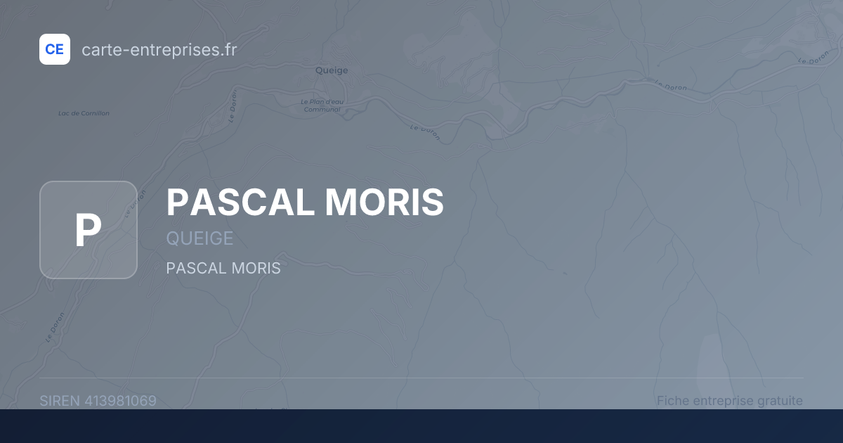 PASCAL MORIS — 413981069 — fiche entreprise