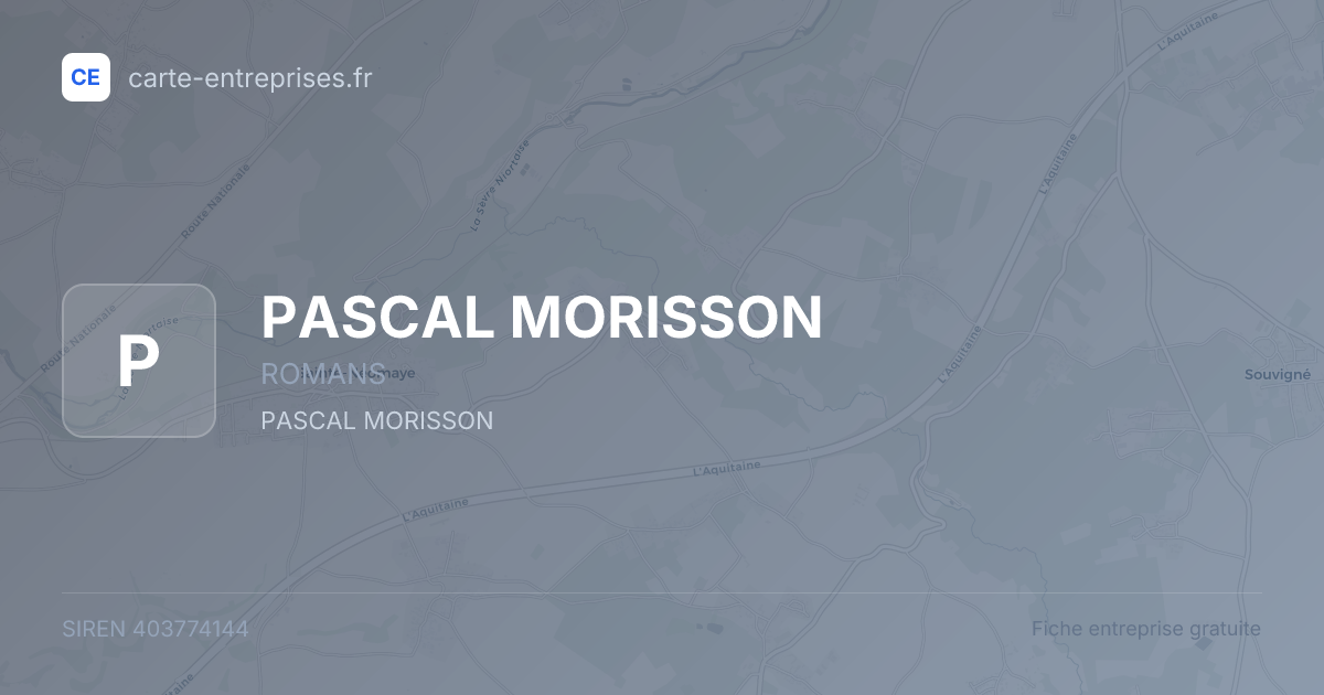 PASCAL MORISSON — 403774144 — fiche entreprise