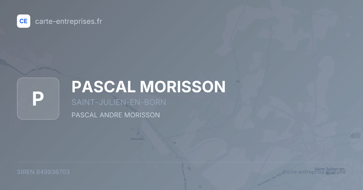 PASCAL MORISSON — 849936703 — fiche entreprise