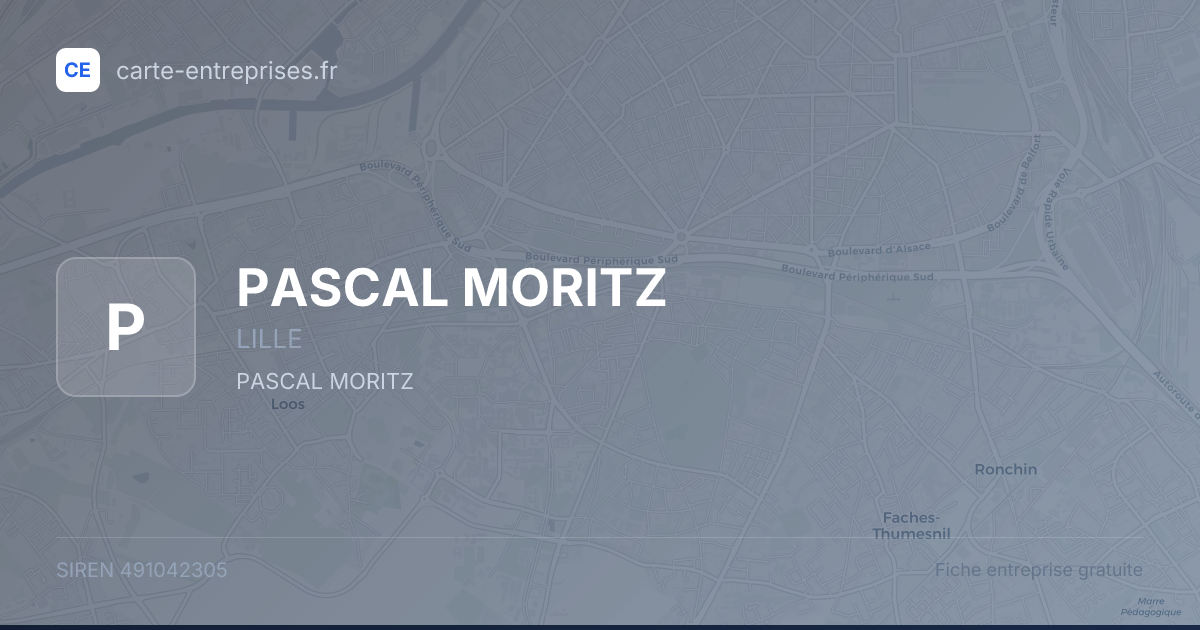 PASCAL MORITZ — 491042305 — fiche entreprise