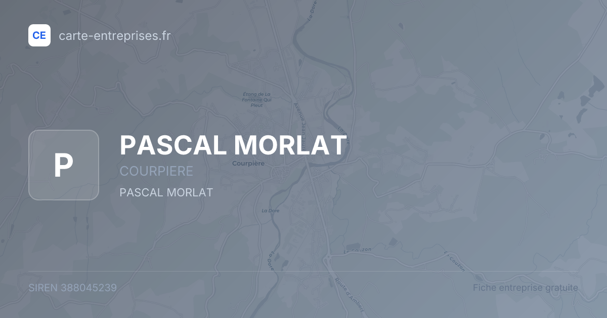 PASCAL MORLAT — 388045239 — fiche entreprise