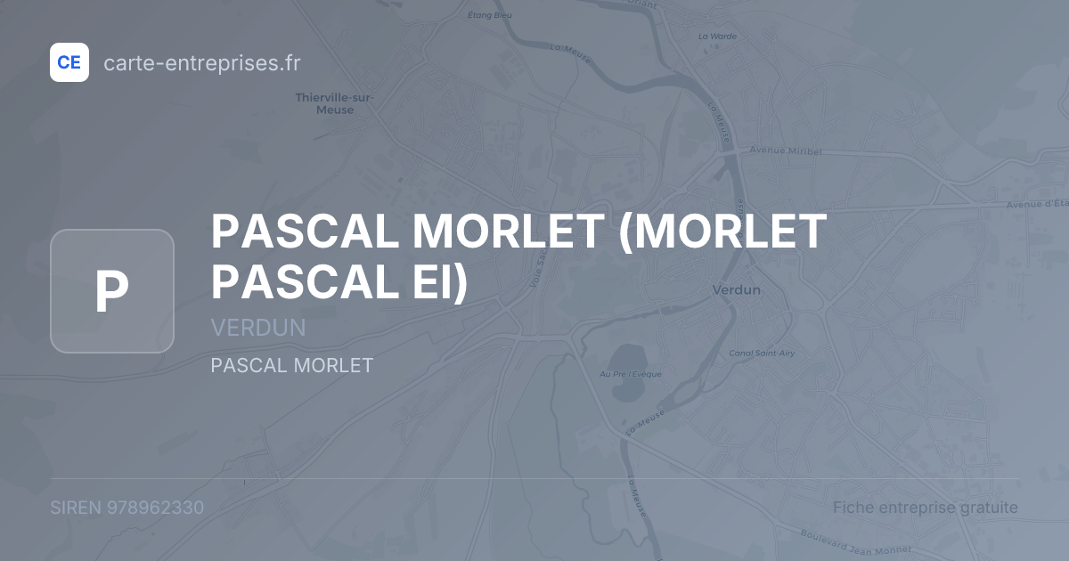 PASCAL MORLET (MORLET PASCAL EI) — 978962330 — fiche entreprise