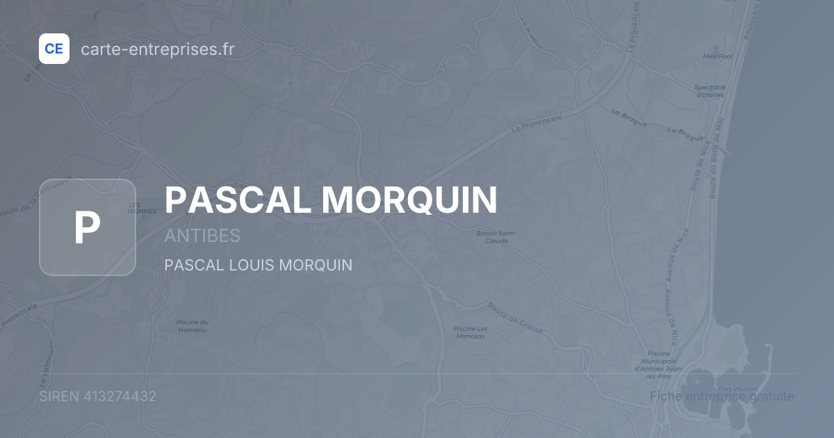 PASCAL MORQUIN — 413274432 — fiche entreprise