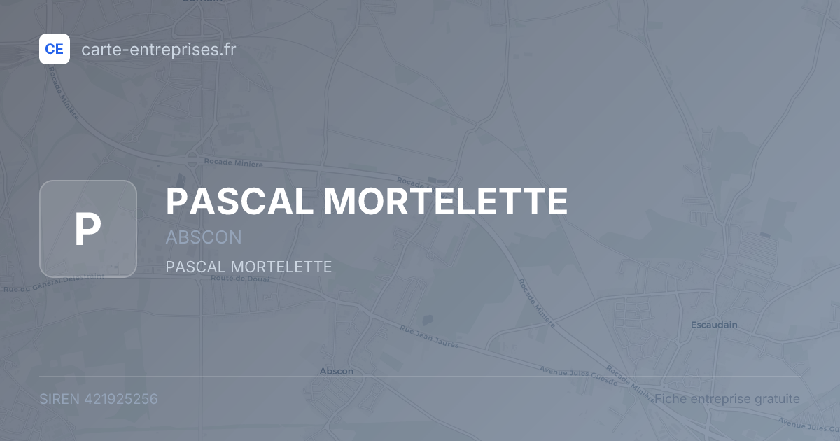 PASCAL MORTELETTE — 421925256 — fiche entreprise