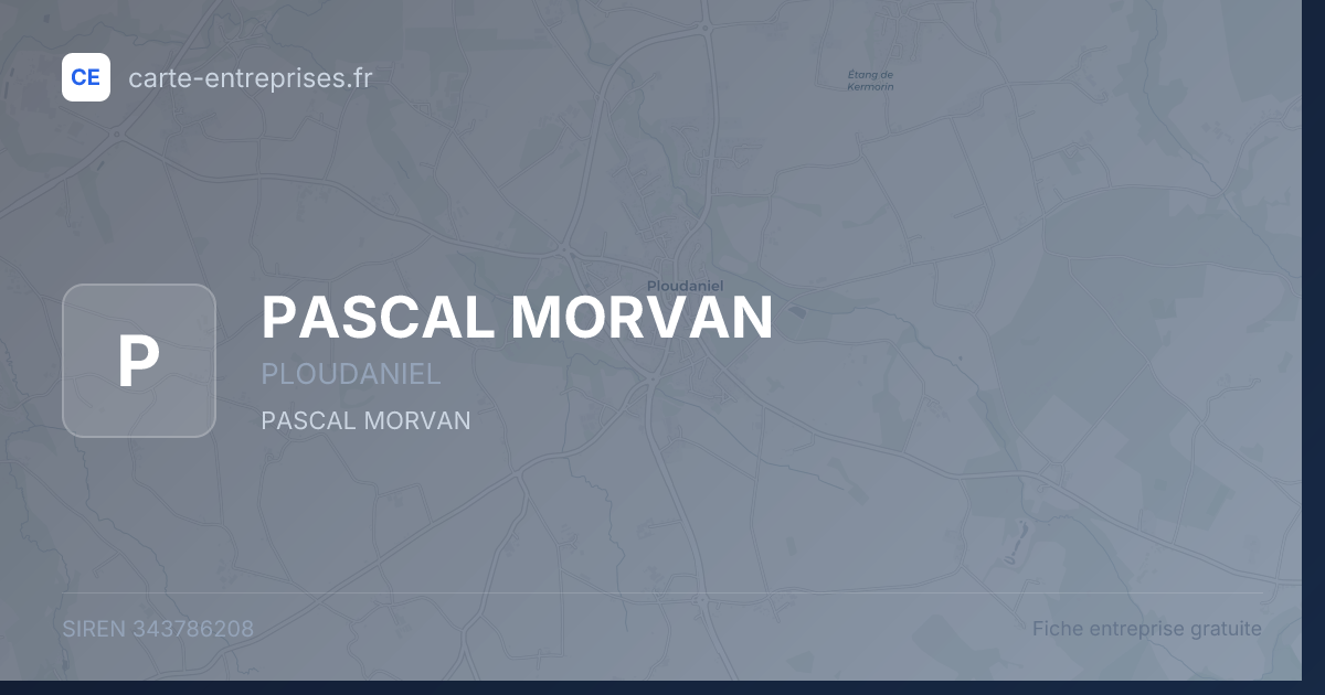 PASCAL MORVAN — 343786208 — fiche entreprise
