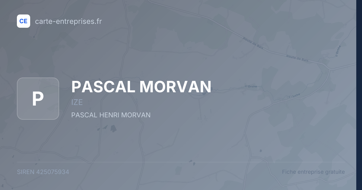 PASCAL MORVAN — 425075934 — fiche entreprise