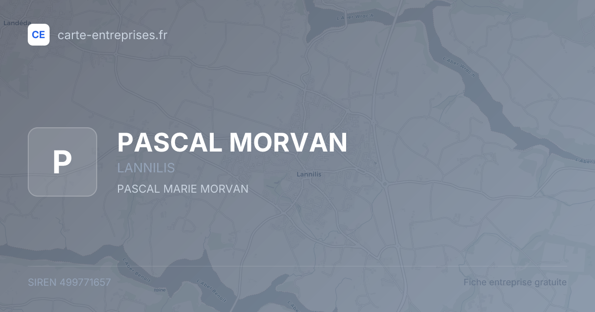 PASCAL MORVAN — 499771657 — fiche entreprise