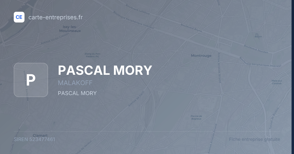 PASCAL MORY — 523477461 — fiche entreprise