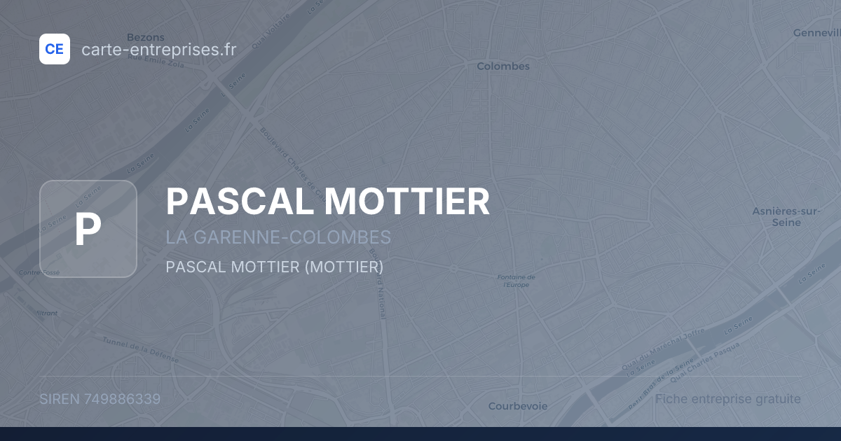 PASCAL MOTTIER — 749886339 — fiche entreprise