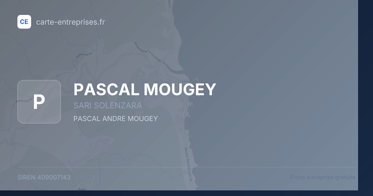 PASCAL MOUGEY — 409007143 — fiche entreprise