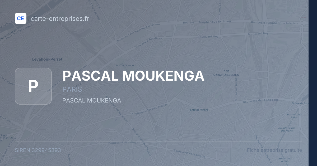 PASCAL MOUKENGA — 329945893 — fiche entreprise