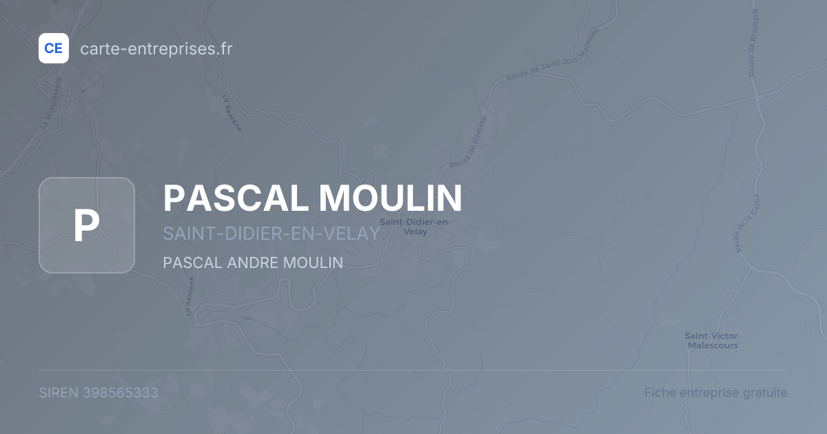 PASCAL MOULIN — 398565333 — fiche entreprise