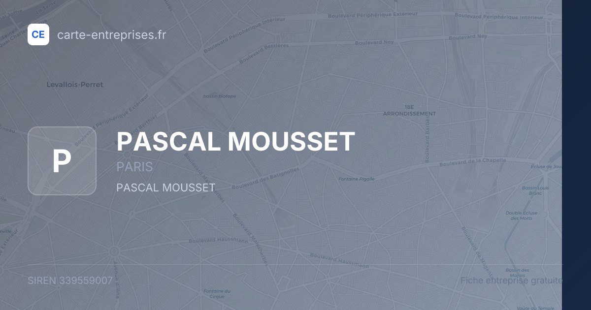 PASCAL MOUSSET — 339559007 — fiche entreprise