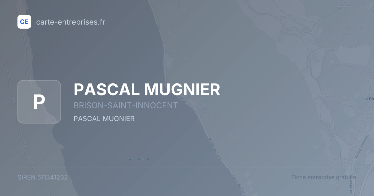 PASCAL MUGNIER — 511341232 — fiche entreprise