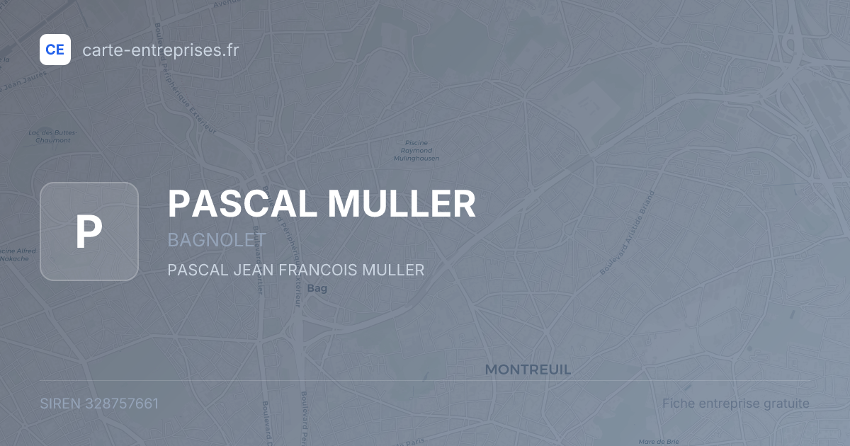 PASCAL MULLER — 328757661 — fiche entreprise