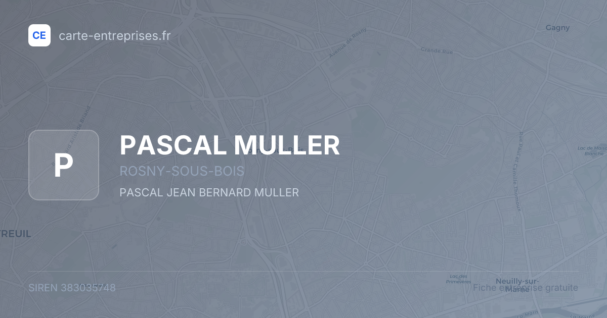 PASCAL MULLER — 383035748 — fiche entreprise