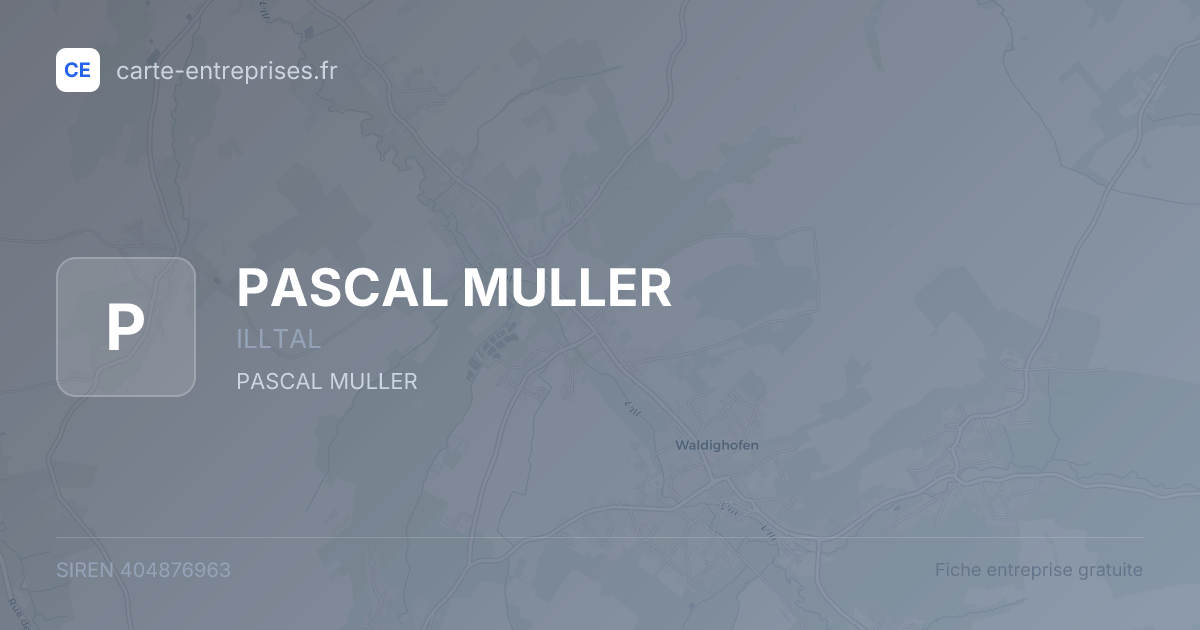 PASCAL MULLER — 404876963 — fiche entreprise