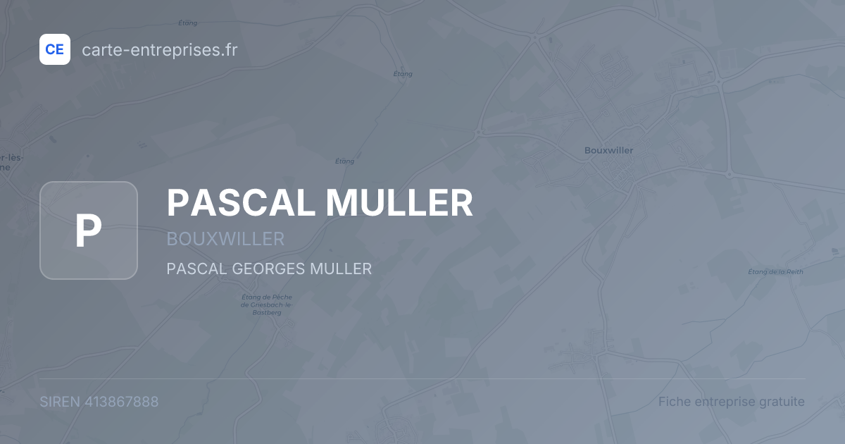 PASCAL MULLER — 413867888 — fiche entreprise