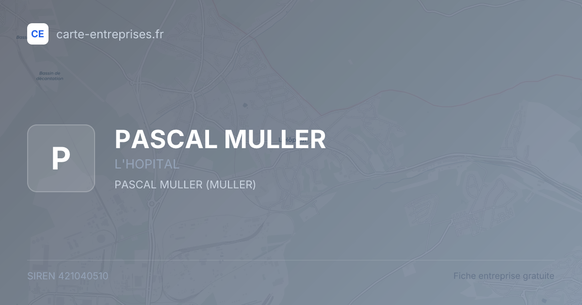 PASCAL MULLER — 421040510 — fiche entreprise
