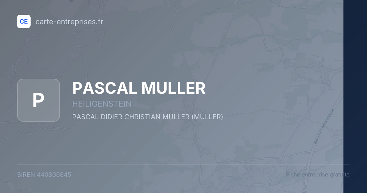 PASCAL MULLER — 440800845 — fiche entreprise