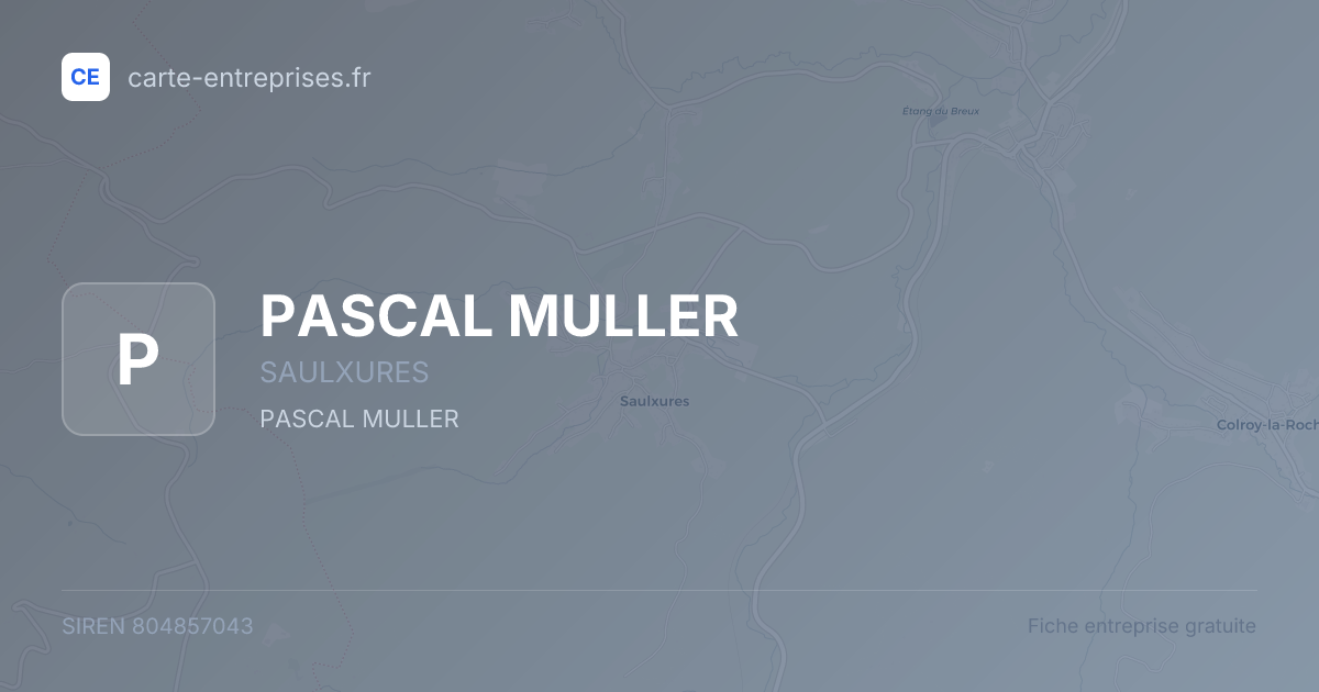 PASCAL MULLER — 804857043 — fiche entreprise