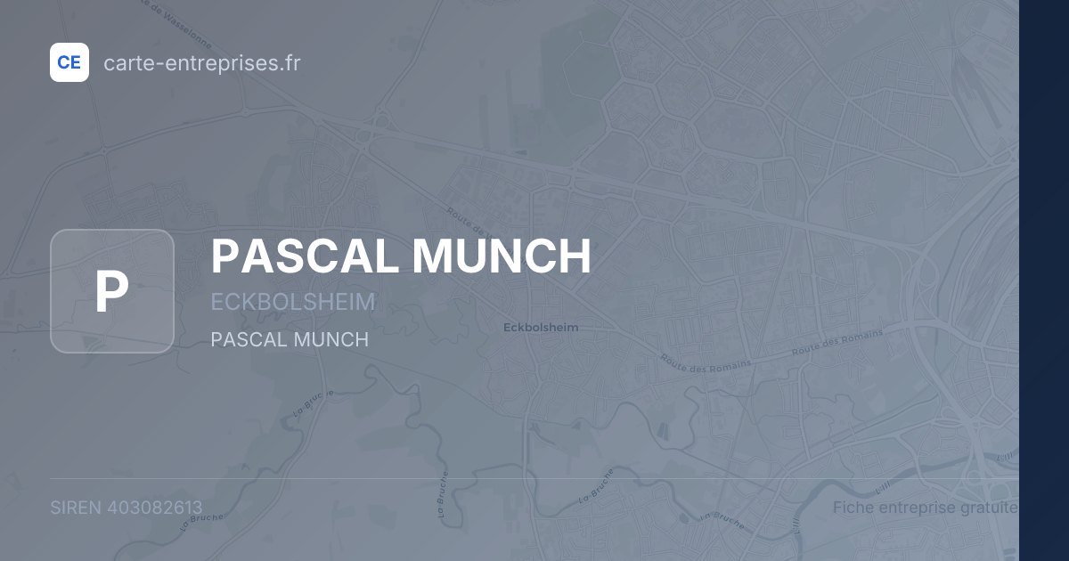 PASCAL MUNCH — 403082613 — fiche entreprise
