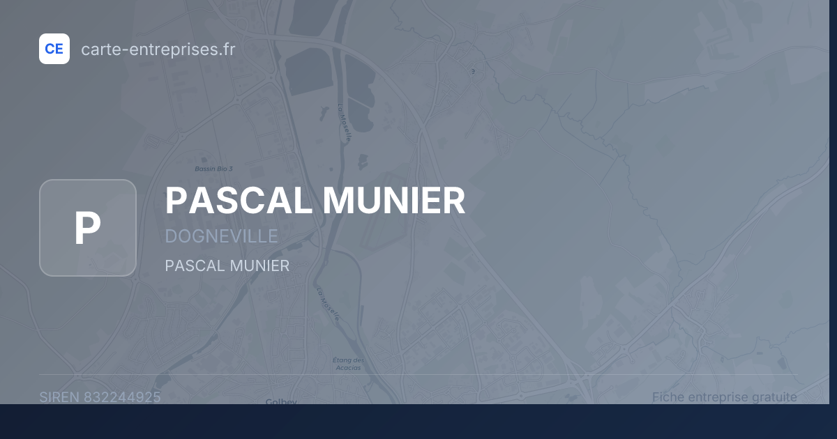 PASCAL MUNIER — 832244925 — fiche entreprise