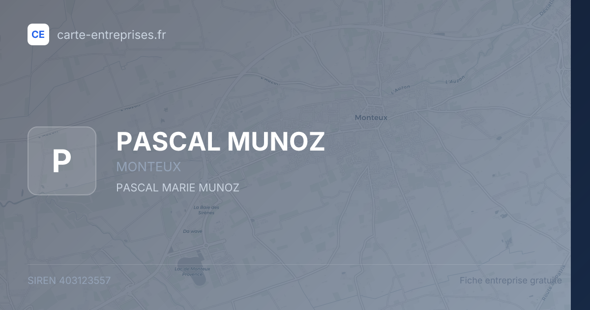 PASCAL MUNOZ — 403123557 — fiche entreprise