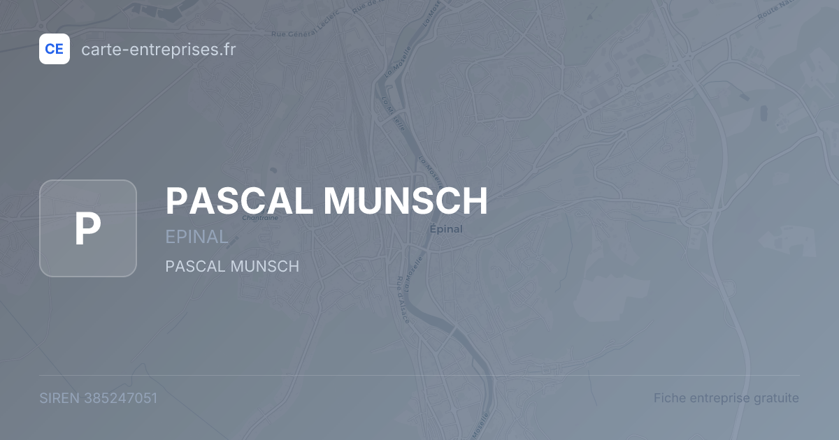 PASCAL MUNSCH — 385247051 — fiche entreprise