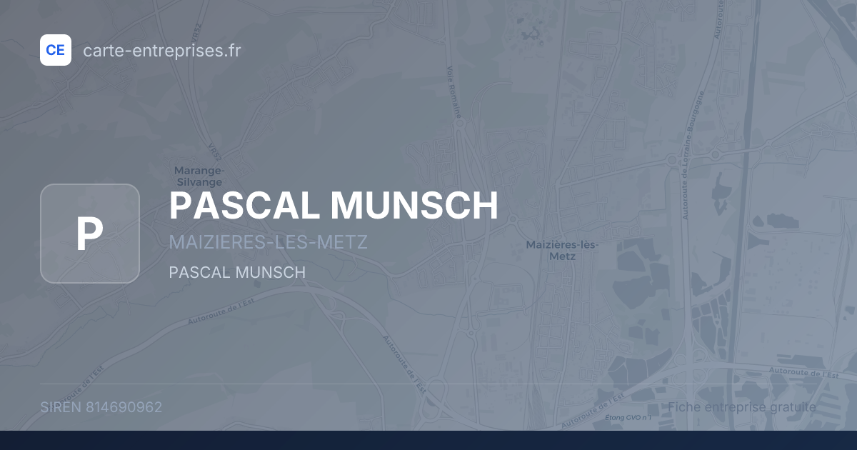 PASCAL MUNSCH — 814690962 — fiche entreprise
