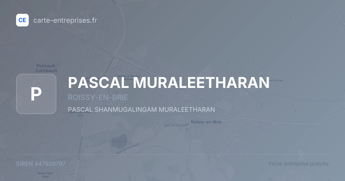 PASCAL MURALEETHARAN — 447928797 — fiche entreprise