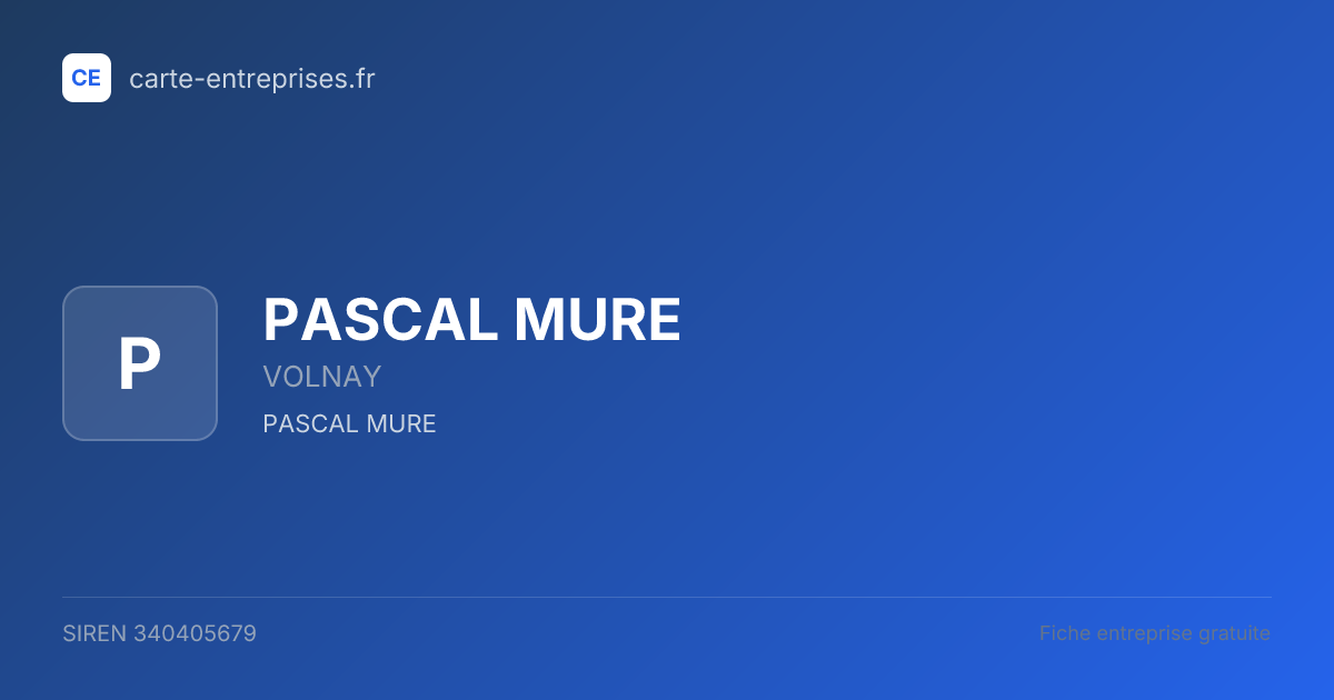 PASCAL MURE — 340405679 — fiche entreprise