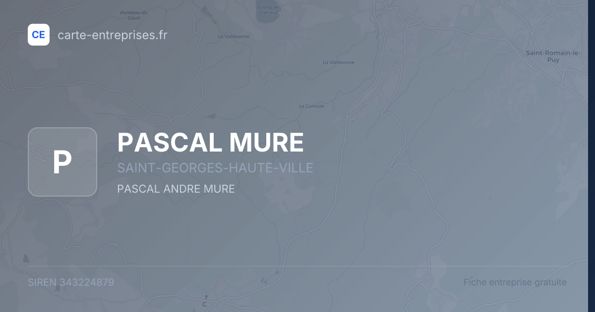 PASCAL MURE — 343224879 — fiche entreprise
