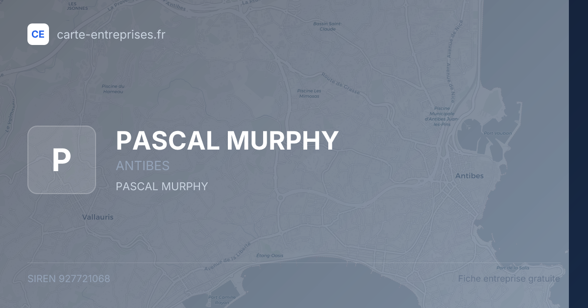 PASCAL MURPHY — 927721068 — fiche entreprise